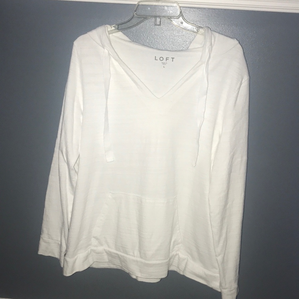 LOFT white cotton pullover